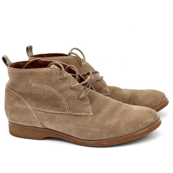 Franco Sarto Suede Lace Up Booties Ankle Boots Taupe Chukka Palazzo Women's | 8 - Picture 1 of 3